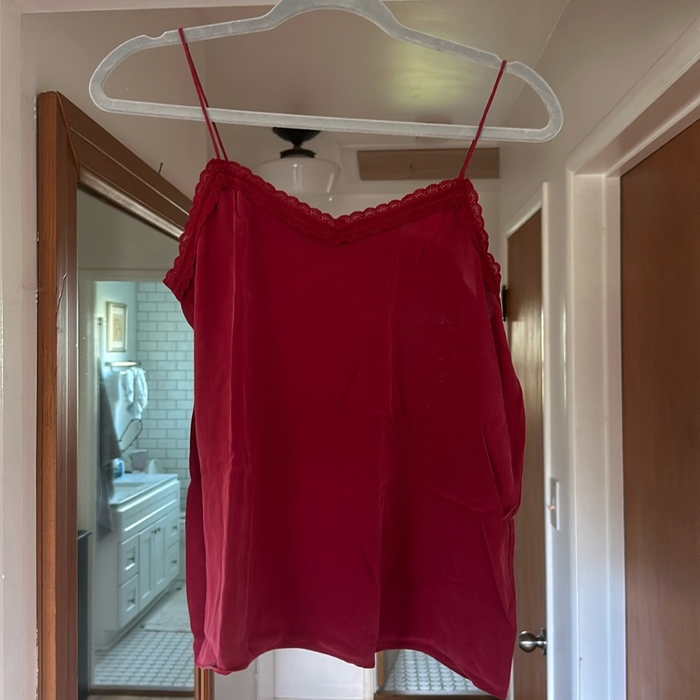 Silk Camisole by Sezane -Red